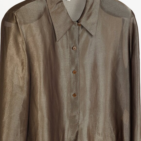 Giorgio Armani Gold Lamé French Cuff Blouse - Picture 3 of 12